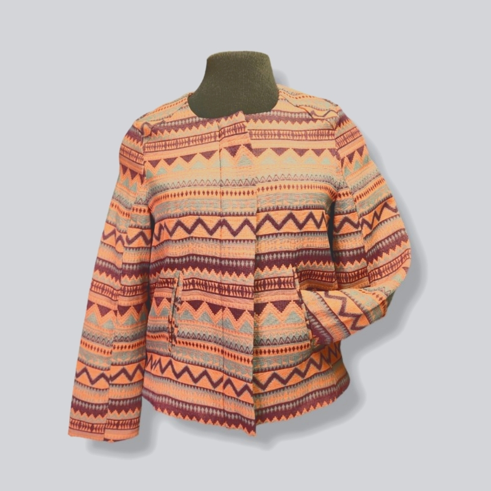 Nameless Blazer Collarless Aztec